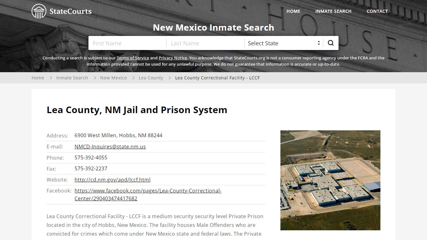 Lea County Correctional Facility - LCCF Inmate Records ...