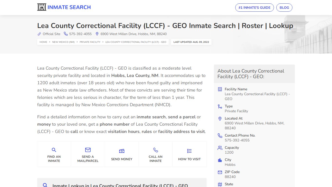 Lea County Correctional Facility (LCCF ... - inmate-search ...